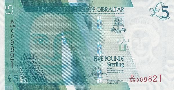 PN42 Gibraltar - 5 Pounds Year 2020